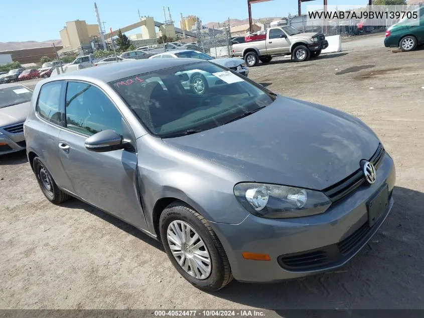 2011 Volkswagen Golf 2.5L 2-Door VIN: WVWAB7AJ9BW139705 Lot: 40524477