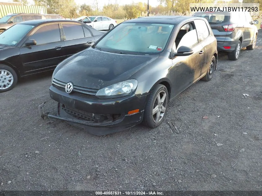 2011 Volkswagen Golf 2.5L 2-Door VIN: WVWAB7AJ1BW117293 Lot: 40557531