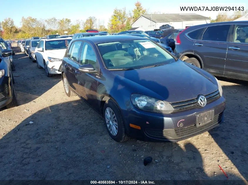 WVWDA7AJ0BW294143 2011 Volkswagen Golf 2.5L 4-Door