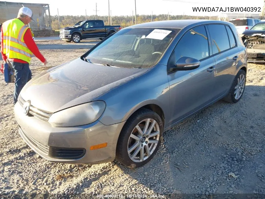 2011 Volkswagen Golf 2.5L 4-Door VIN: WVWDA7AJ1BW040392 Lot: 40603718