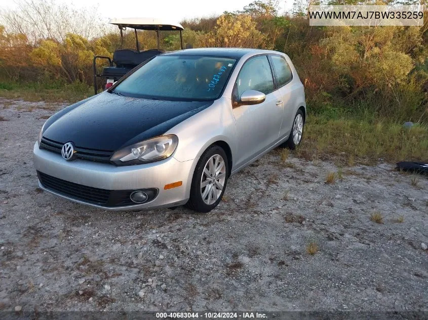 2011 Volkswagen Golf VIN: WVWMM7AJ7BW335259 Lot: 40683044