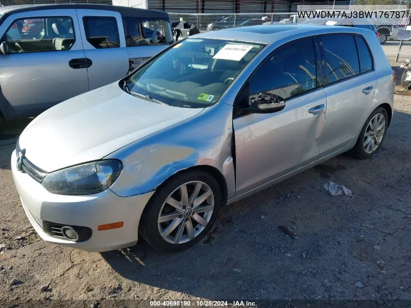 2011 Volkswagen Golf Tdi 4-Door VIN: WVWDM7AJ3BW176787 Lot: 40698190