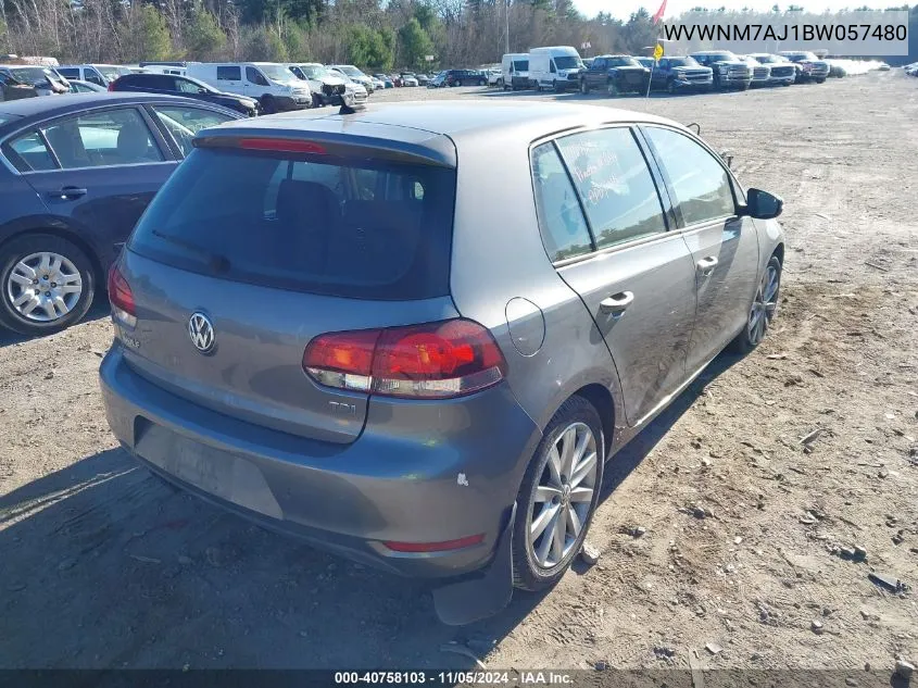 2011 Volkswagen Golf Tdi 4-Door VIN: WVWNM7AJ1BW057480 Lot: 40758103