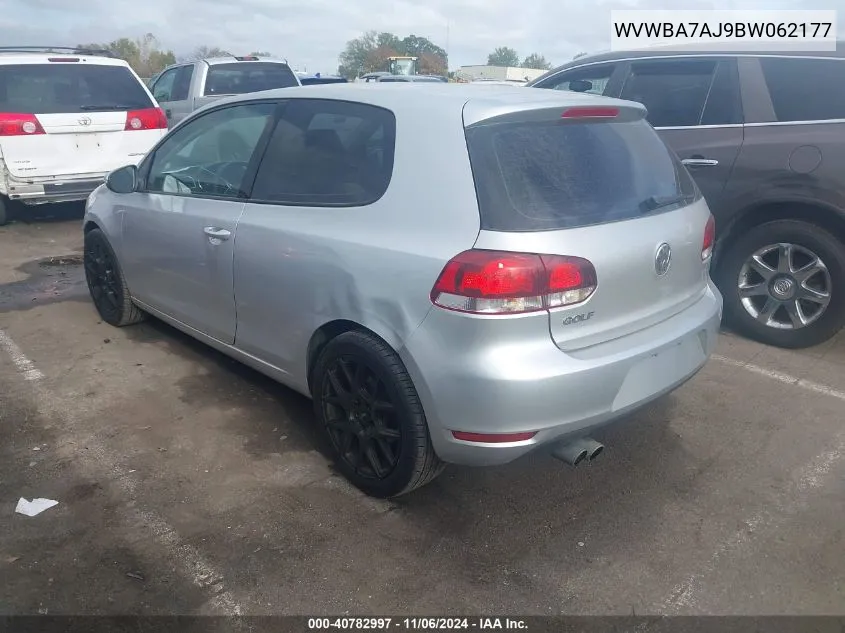 2011 Volkswagen Golf 2.5L 2-Door VIN: WVWBA7AJ9BW062177 Lot: 40782997