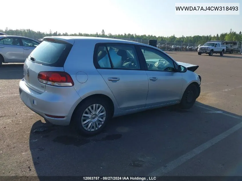 WVWDA7AJ4CW318493 2012 Volkswagen Golf