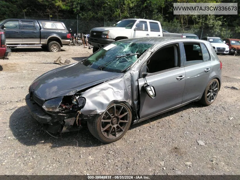 2012 Volkswagen Golf Tdi 4-Door VIN: WVWNM7AJ3CW336673 Lot: 39548817