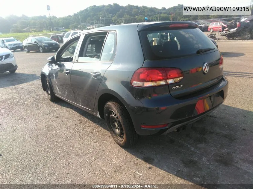 WVWDA7AJ9CW109315 2012 Volkswagen Golf 2.5L 4-Door