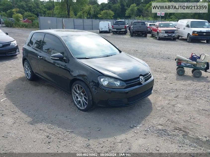 WVWAB7AJ1CW213359 2012 Volkswagen Golf 2.5L 2-Door