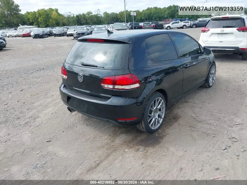 WVWAB7AJ1CW213359 2012 Volkswagen Golf 2.5L 2-Door