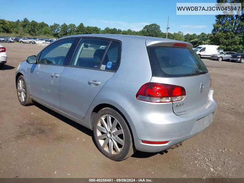 WVWDB7AJ3CW045947 2012 Volkswagen Golf 2.5L 4-Door