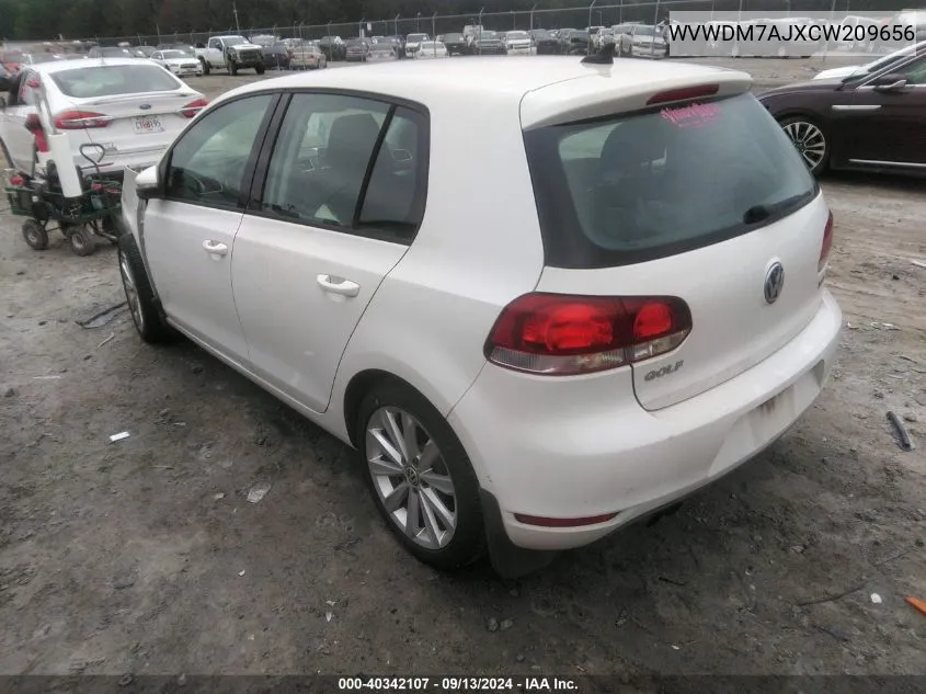 2012 Volkswagen Golf VIN: WVWDM7AJXCW209656 Lot: 40342107