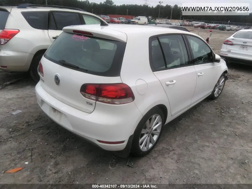 2012 Volkswagen Golf VIN: WVWDM7AJXCW209656 Lot: 40342107