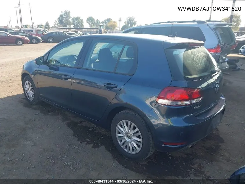 2012 Volkswagen Golf VIN: WVWDB7AJ1CW341520 Lot: 40431544