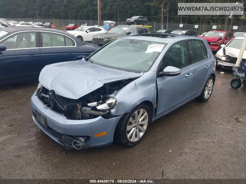 2012 Volkswagen Golf Tdi 4-Door VIN: WVWDM7AJ5CW024575 Lot: 40439175