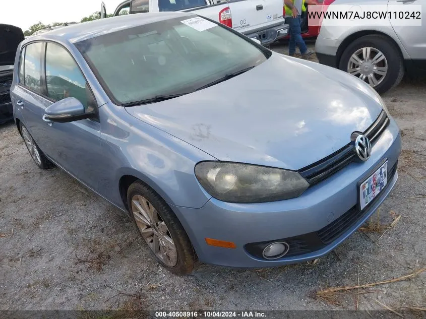 2012 Volkswagen Golf Tdi 4-Door VIN: WVWNM7AJ8CW110242 Lot: 40508916