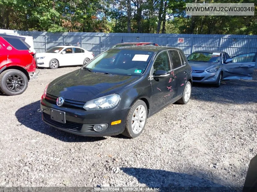 2012 Volkswagen Golf Tdi 4-Door VIN: WVWDM7AJ2CW030348 Lot: 40570344