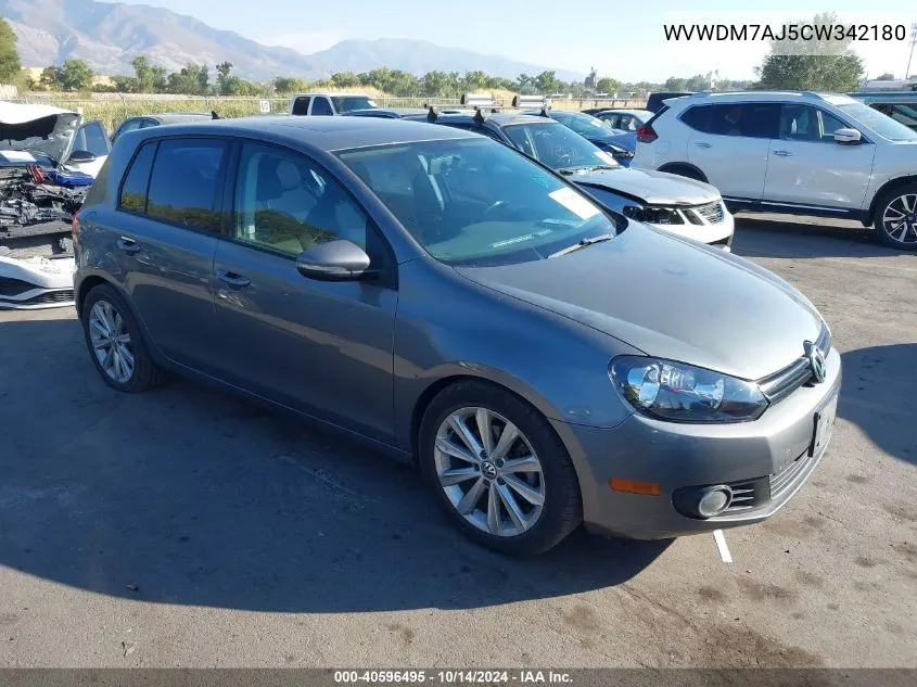 2012 Volkswagen Golf Tdi 4-Door VIN: WVWDM7AJ5CW342180 Lot: 40596495