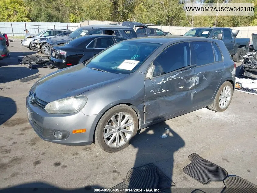 2012 Volkswagen Golf Tdi 4-Door VIN: WVWDM7AJ5CW342180 Lot: 40596495