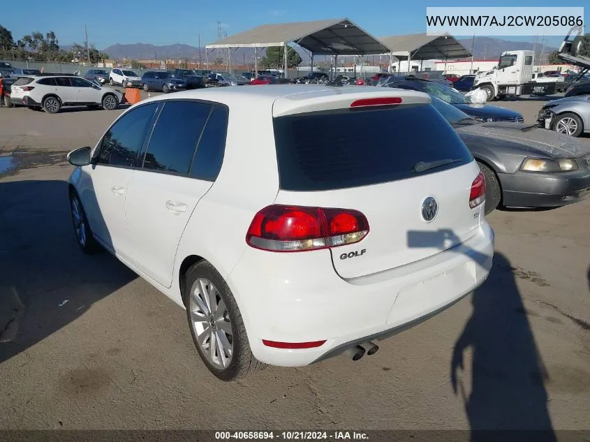 WVWNM7AJ2CW205086 2012 Volkswagen Golf Tdi 4-Door