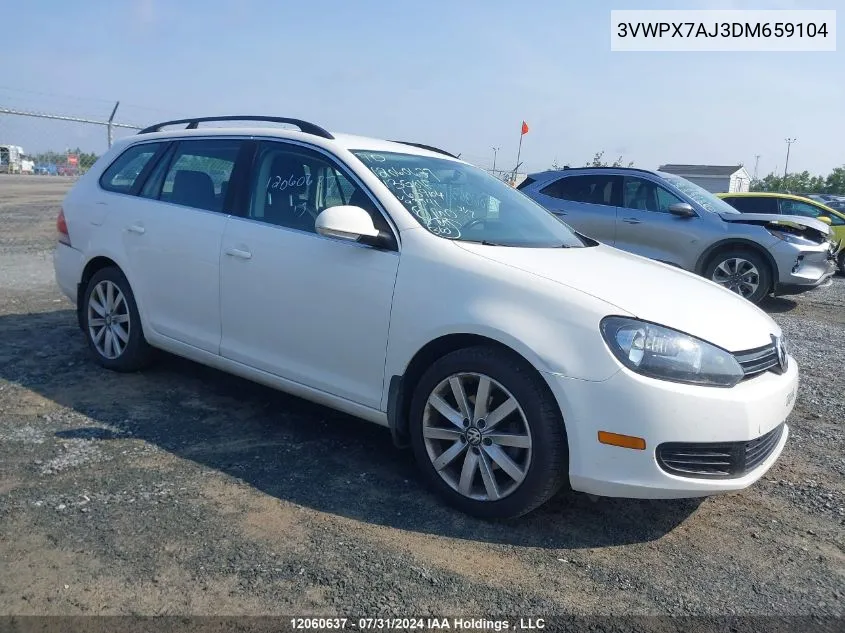 2013 Volkswagen Golf Wagon VIN: 3VWPX7AJ3DM659104 Lot: 12060637