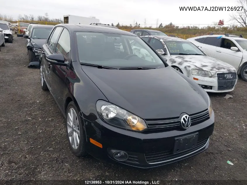 WVWDA7AJ2DW126927 2013 Volkswagen Golf