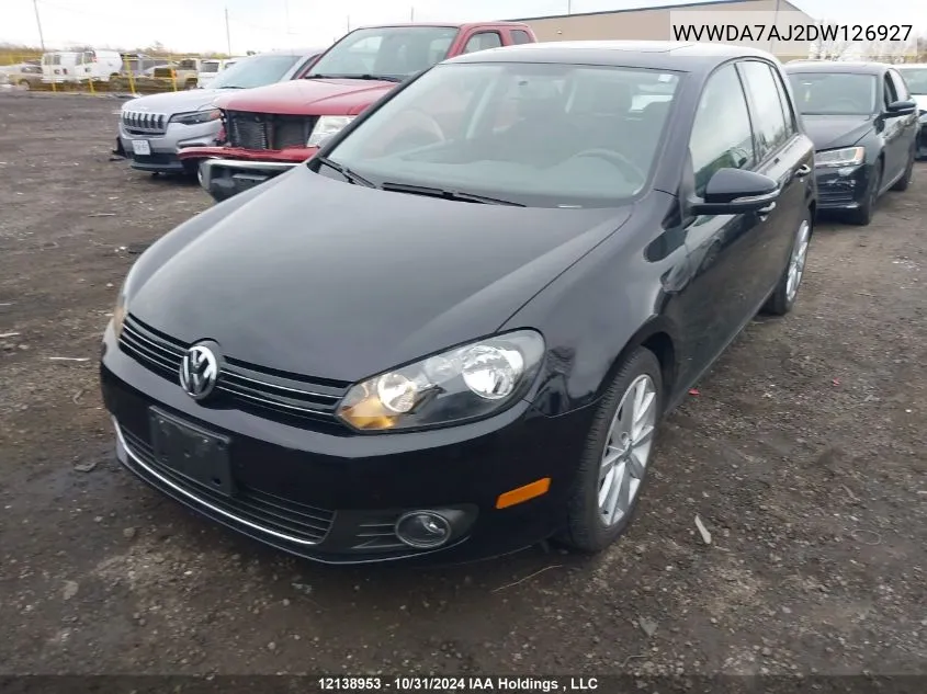 2013 Volkswagen Golf VIN: WVWDA7AJ2DW126927 Lot: 12138953