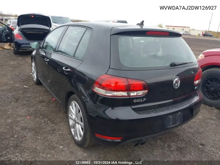 WVWDA7AJ2DW126927 2013 Volkswagen Golf