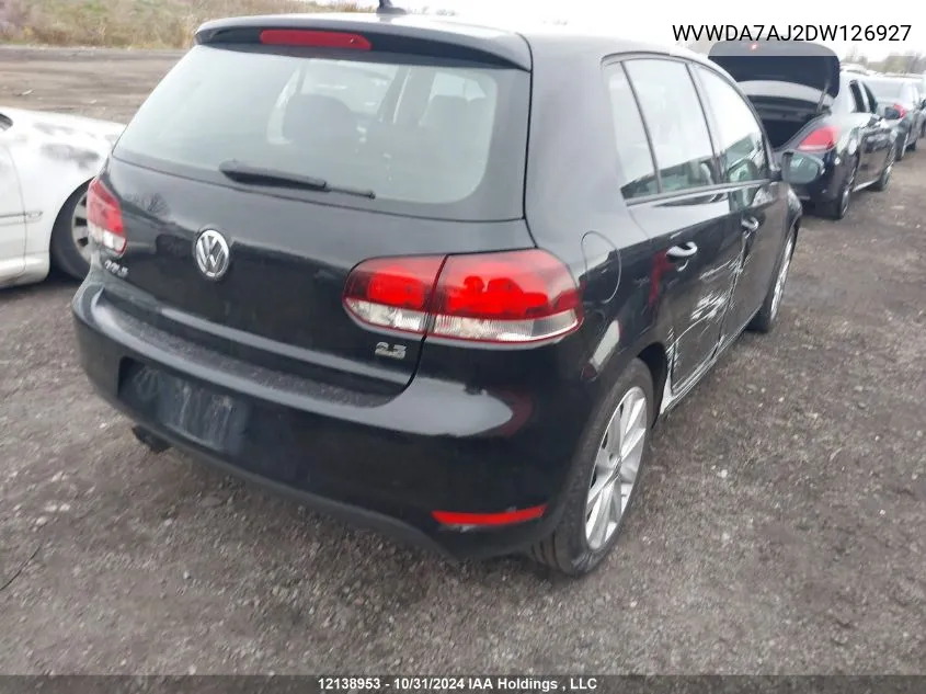 2013 Volkswagen Golf VIN: WVWDA7AJ2DW126927 Lot: 12138953