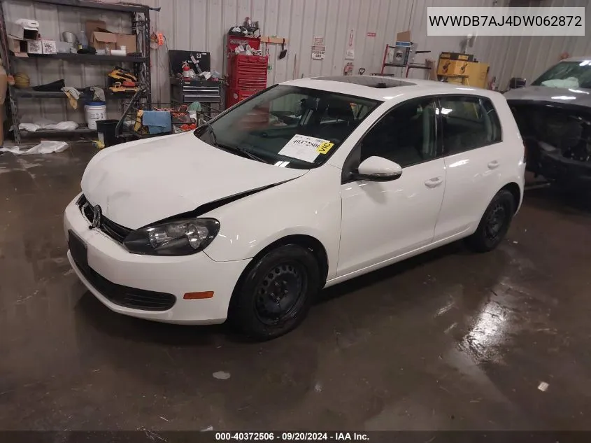 2013 Volkswagen Golf 2.5L 4-Door VIN: WVWDB7AJ4DW062872 Lot: 40372506