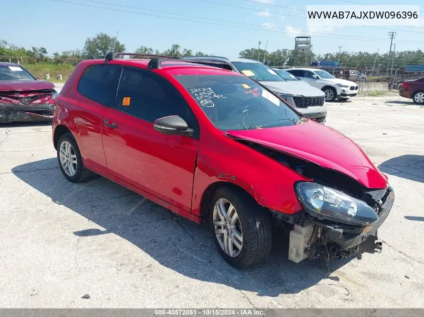 2013 Volkswagen Golf 2.5L 2-Door VIN: WVWAB7AJXDW096396 Lot: 40572051