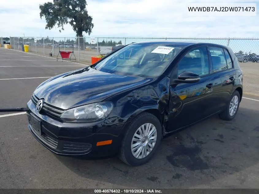 2013 Volkswagen Golf 2.5L 4-Door VIN: WVWDB7AJ2DW071473 Lot: 40576432