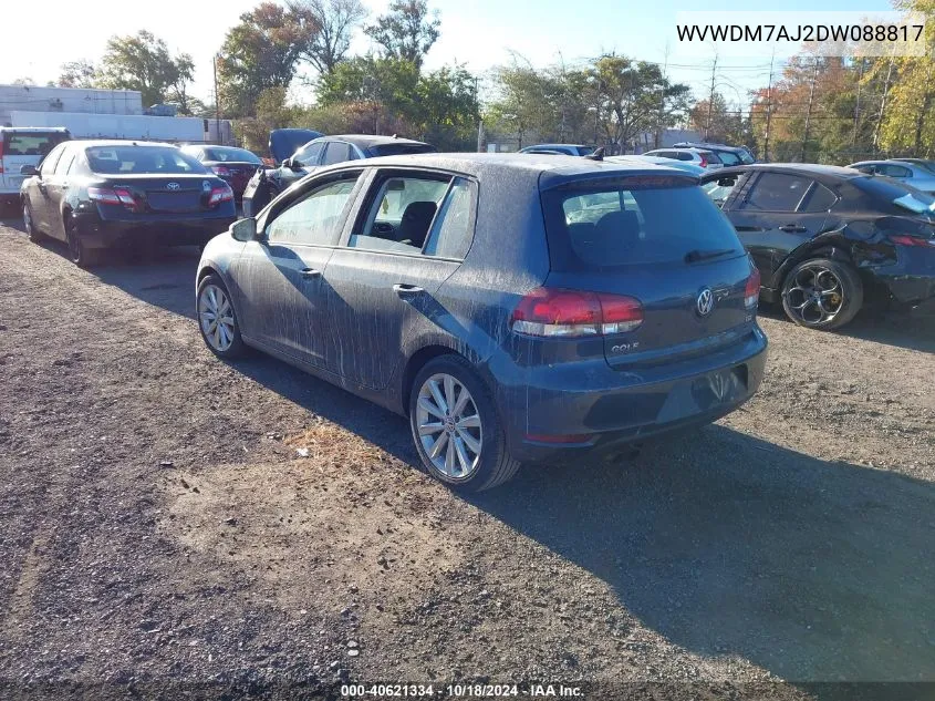 2013 Volkswagen Golf 2.0L Tdi 4-Door VIN: WVWDM7AJ2DW088817 Lot: 40621334