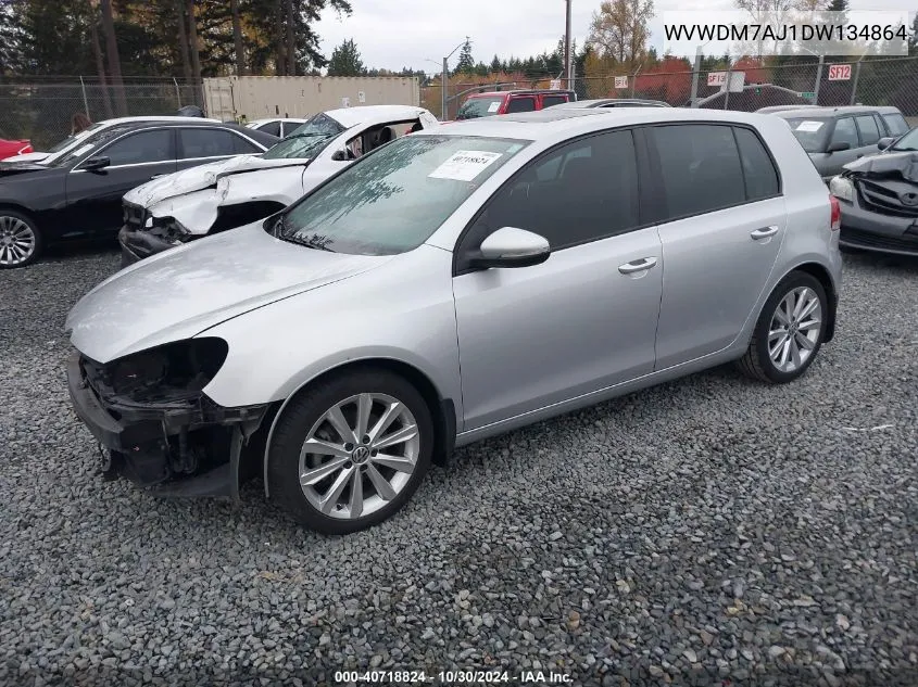 2013 Volkswagen Golf 2.0L Tdi 4-Door VIN: WVWDM7AJ1DW134864 Lot: 40718824