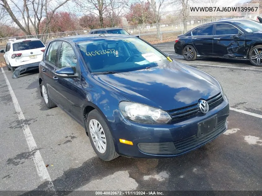 2013 Volkswagen Golf 2.5L 4-Door VIN: WVWDB7AJ6DW139967 Lot: 40820672