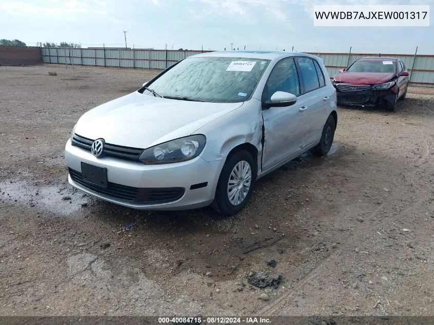 2014 Volkswagen Golf 2.5L VIN: WVWDB7AJXEW001317 Lot: 40084715