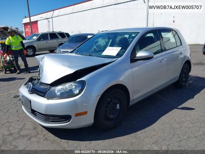 2014 Volkswagen Golf 2.5L VIN: WVWDB7AJXEW005707 Lot: 40228770