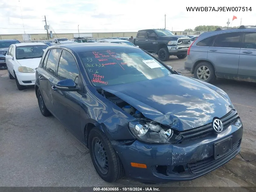 2014 Volkswagen Golf 2.5L VIN: WVWDB7AJ9EW007514 Lot: 40630655