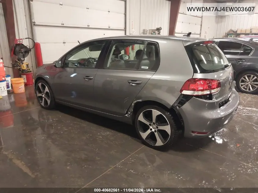 2014 Volkswagen Golf 2.0L Tdi VIN: WVWDM7AJ4EW003607 Lot: 40682561