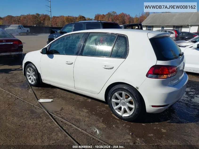 2014 Volkswagen Golf 2.5L VIN: WVWDB7AJ9EW008162 Lot: 40698043