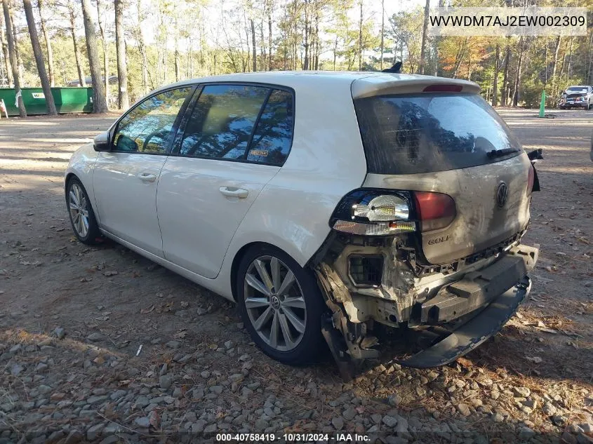 2014 Volkswagen Golf 2.0L Tdi VIN: WVWDM7AJ2EW002309 Lot: 40758419