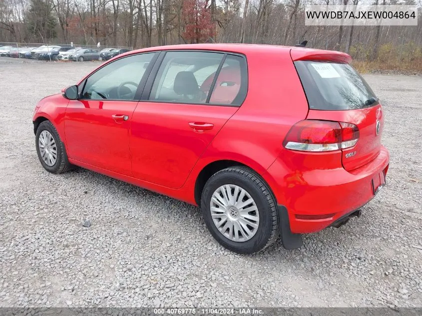 2014 Volkswagen Golf 2.5L VIN: WVWDB7AJXEW004864 Lot: 40769775