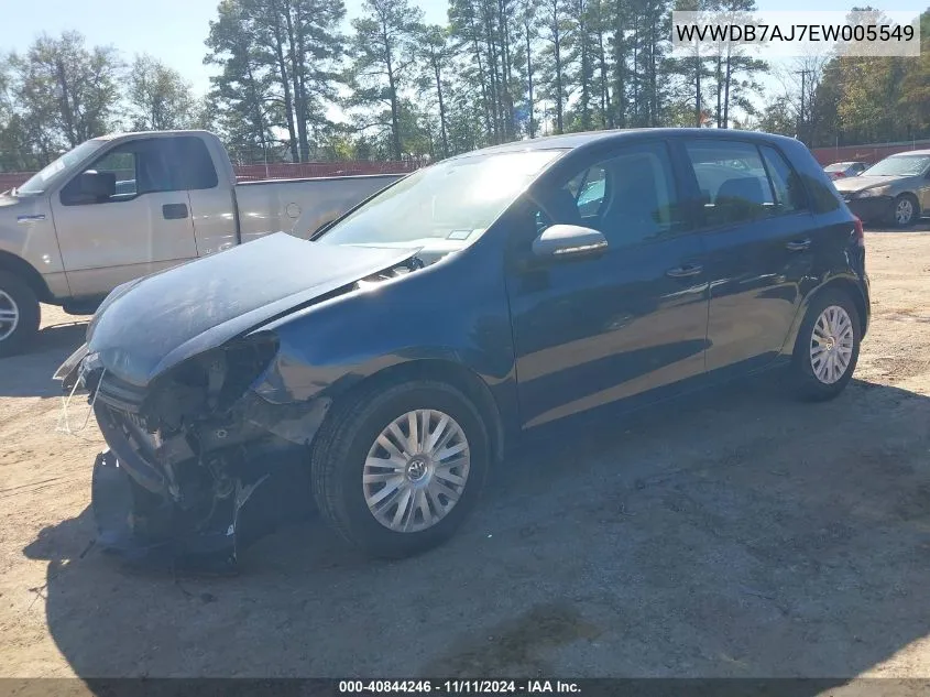 2014 Volkswagen Golf 2.5L VIN: WVWDB7AJ7EW005549 Lot: 40844246