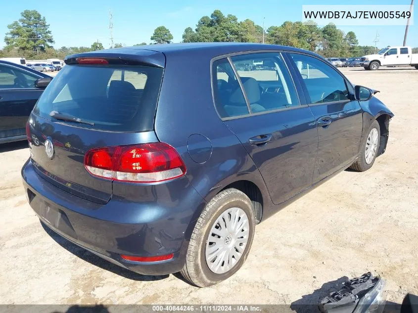 2014 Volkswagen Golf 2.5L VIN: WVWDB7AJ7EW005549 Lot: 40844246