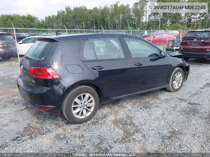 2015 Volkswagen Golf VIN: 3VW217AU4FM062245 Lot: 12068242