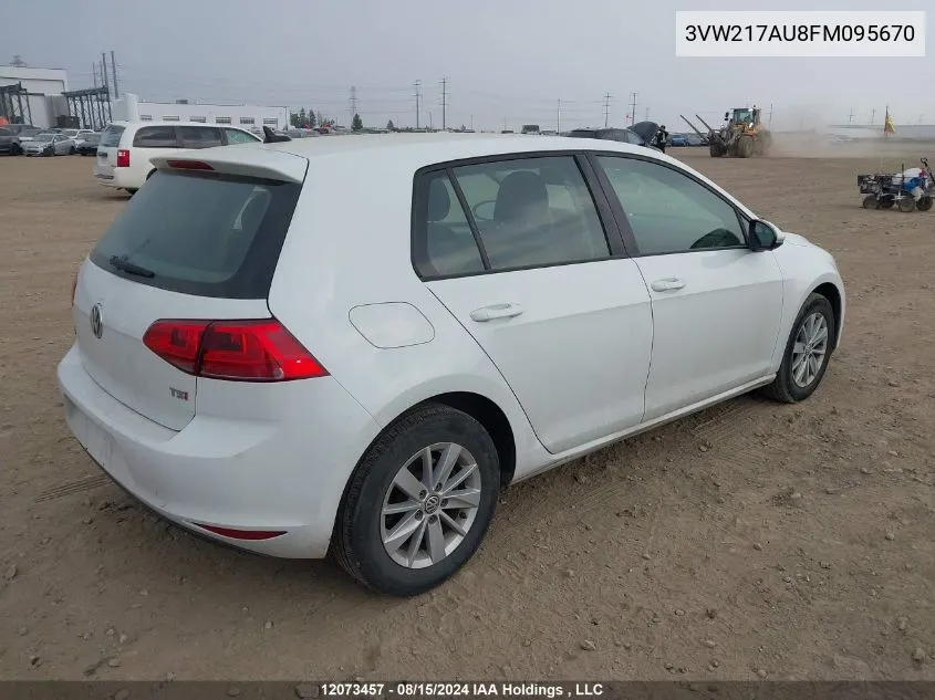 3VW217AU8FM095670 2015 Volkswagen Golf