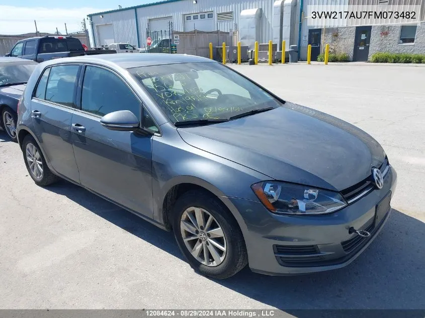 2015 Volkswagen Golf VIN: 3VW217AU7FM073482 Lot: 12084624