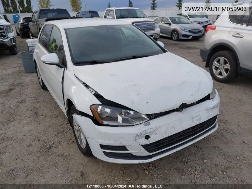 3VW217AU1FM059903 2015 Volkswagen Golf Tsi