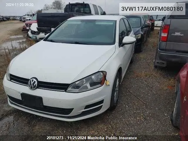 2015 Volkswagen Golf 1.8 Tsi VIN: 3VW117AUXFM080180 Lot: 20181273