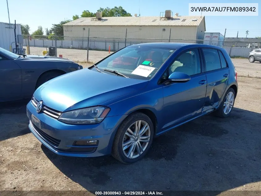 3VWRA7AU7FM089342 2015 Volkswagen Golf Tdi Se 4-Door