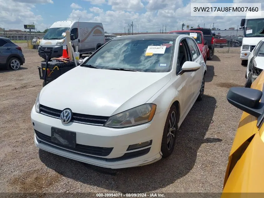 3VW217AU8FM007460 2015 Volkswagen Golf Tsi Se 4-Door